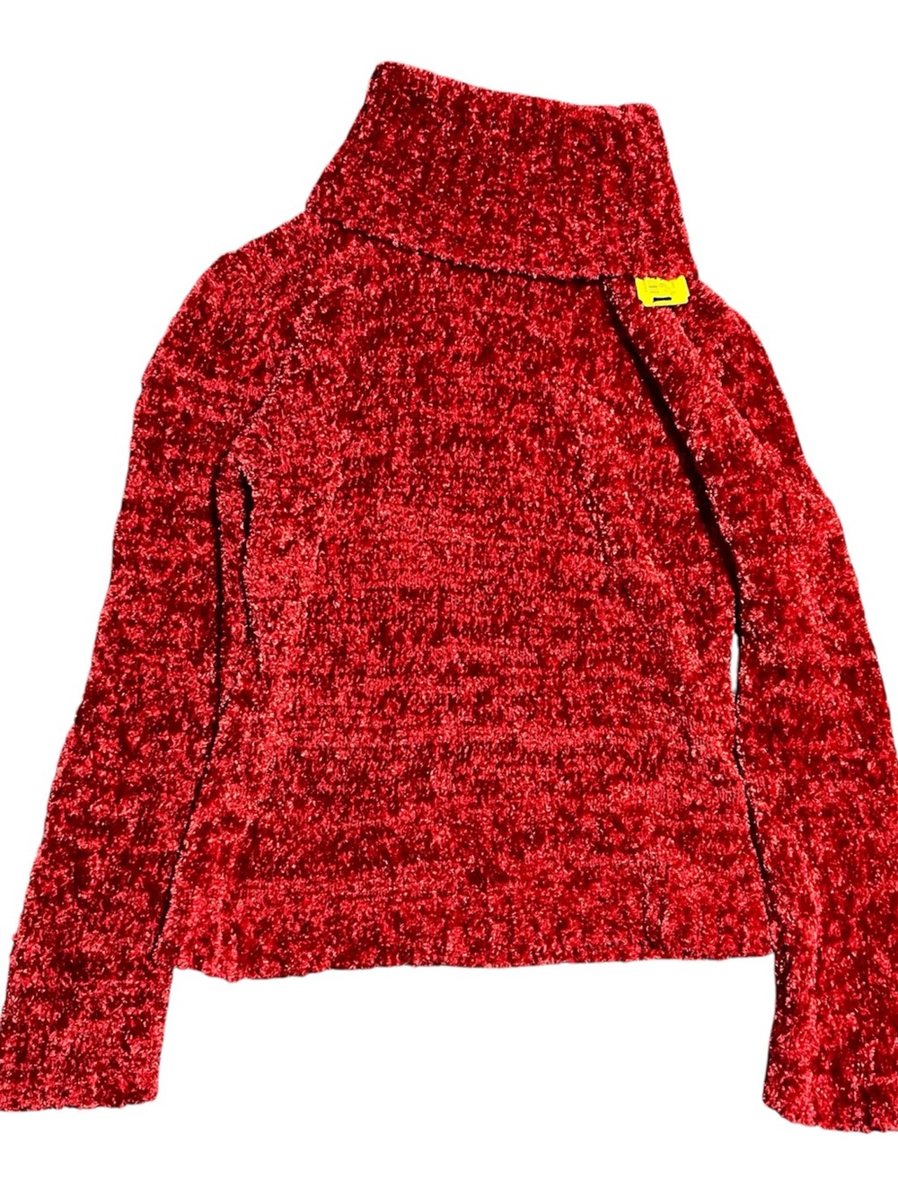 Red Chenille Turtleneck Sweater